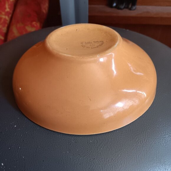 Vintage Cielo Ware Orange Ceramic Cereal Bowl Made In California 6" - Picture 12 of 13